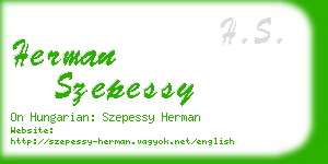 herman szepessy business card